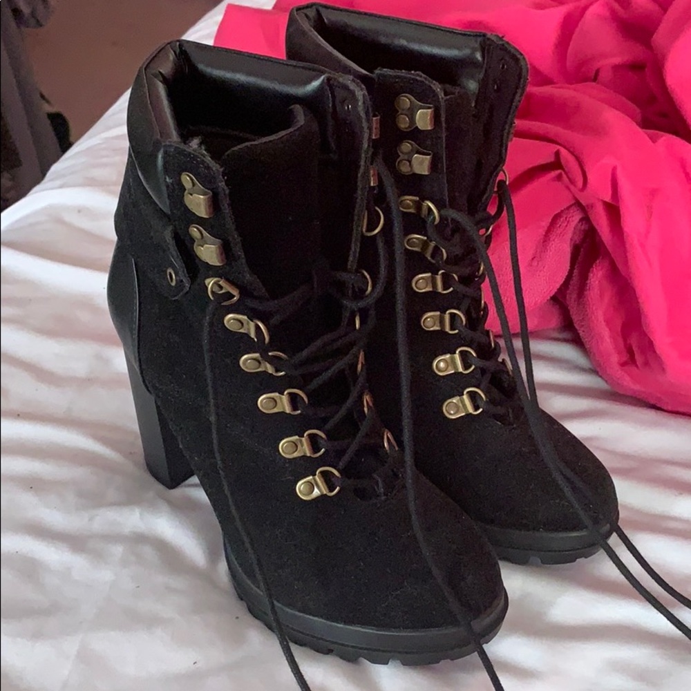 High heel combat boot